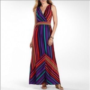 Worthington size 4 rainbow dress stripe maxi